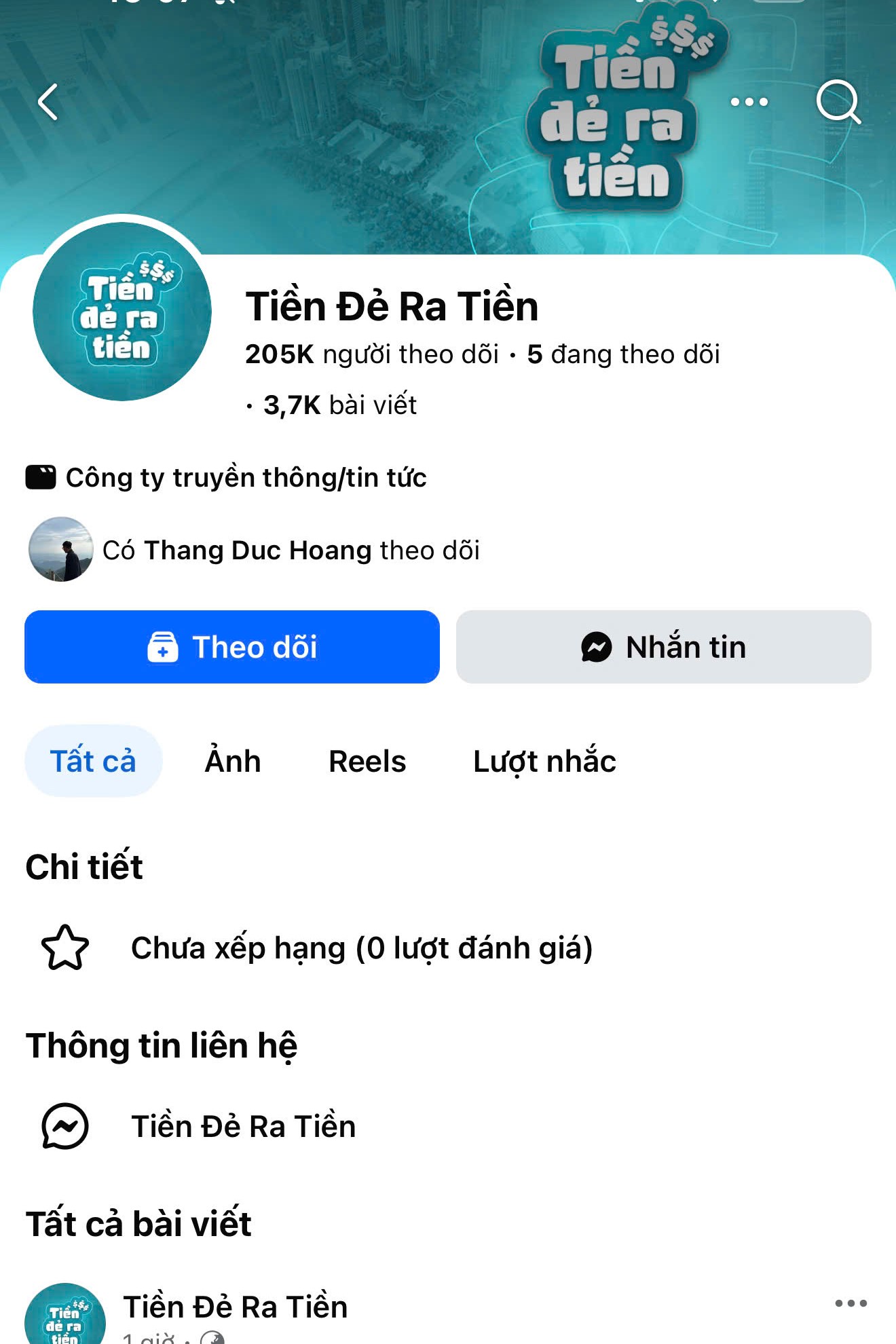 Fanpage Tiền đẻ ra tiền